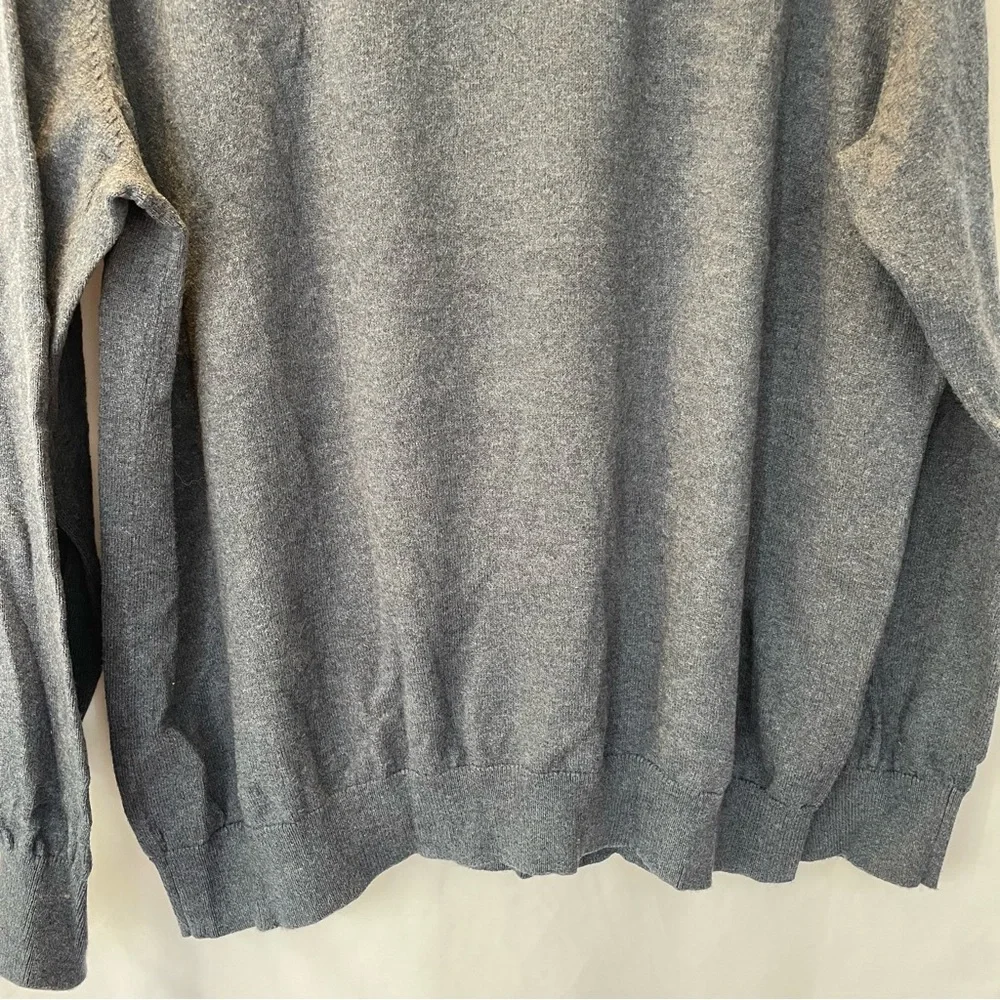 L.L. Bean Sweater XL Pullover Knit Cotton Cashmere Long Sleeve V Neck‎ Layering